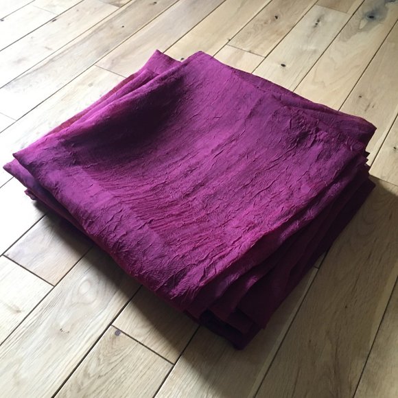 Six Shabby Chic Long Crushed Voile Curtain Panels - Picture 3 of 12